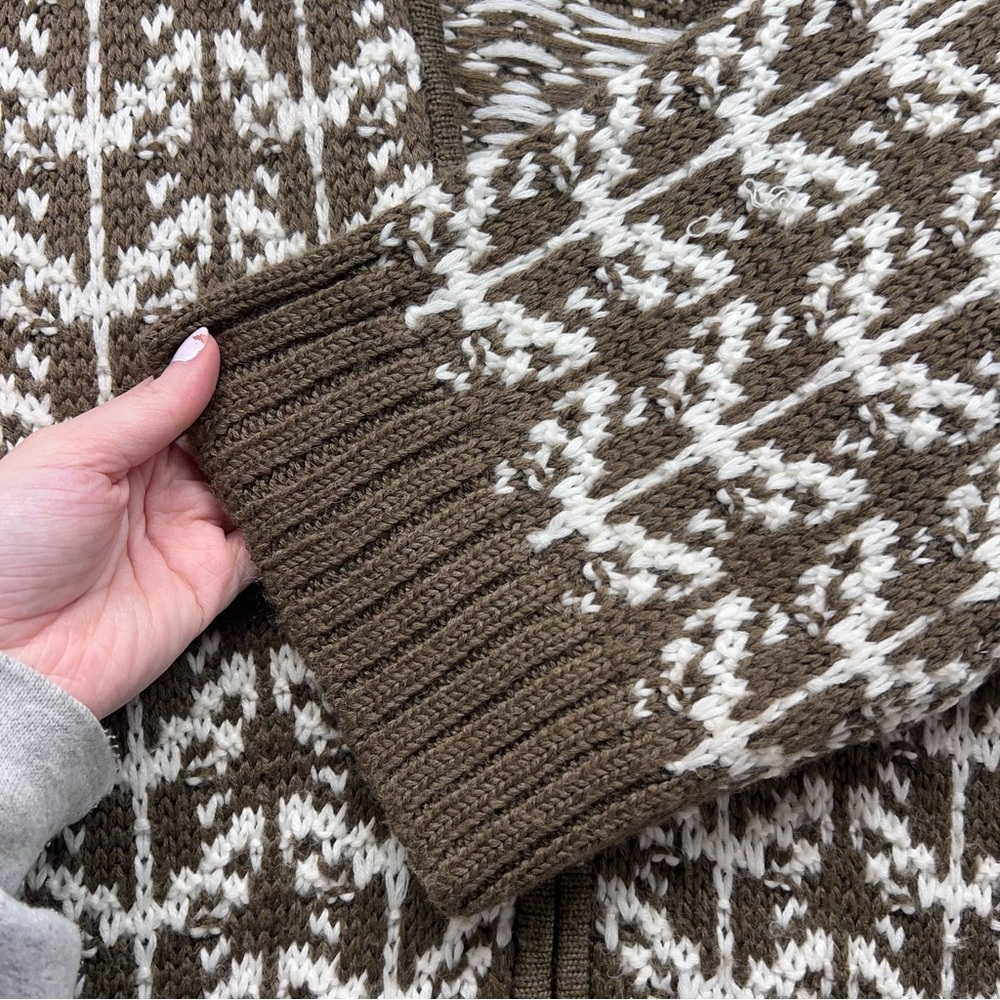 Chico's Chocolate and Ivory Knit Cardigan - Picture 6 of 10